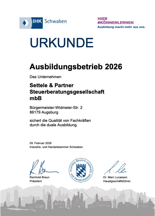 IHK Urkunde Ausbildungsbetrieb 2026